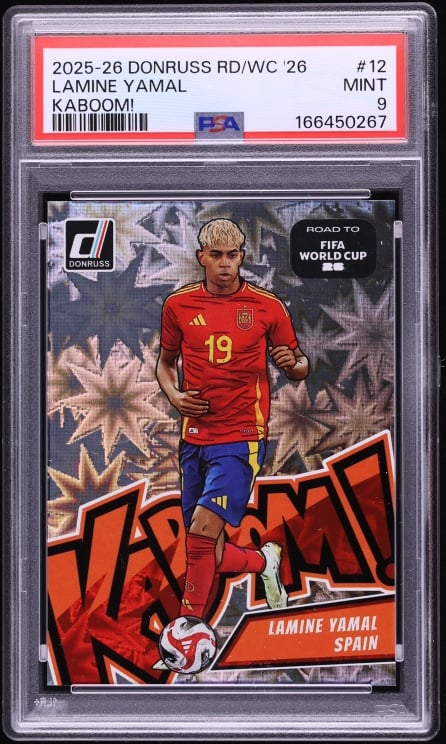 2025 Donruss Road To FIFA World Cup '26 Kaboom Lamine Yamal #12 PSA 9 MINT