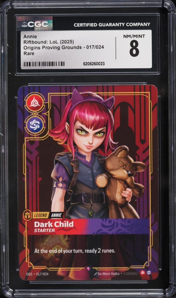 2025 Riftbound League Of Legends LoL Origins Proving Grounds Annie #17 CGC 8 NM-MT