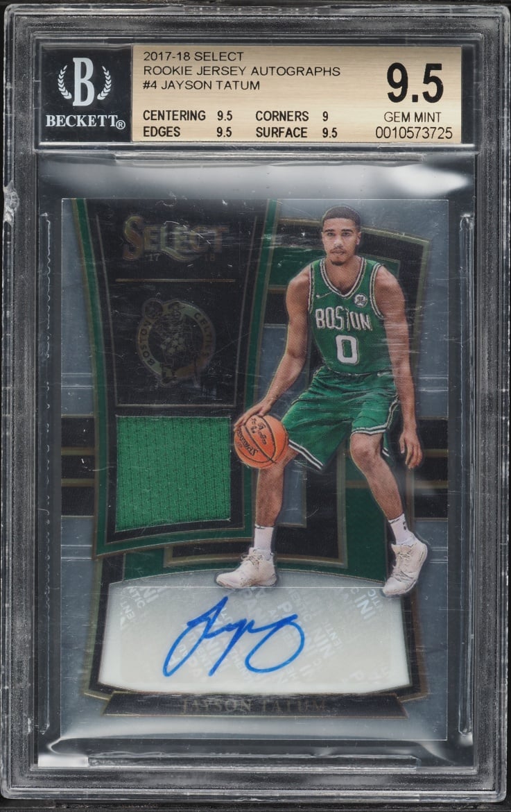 2017 Select Basketball Jayson Tatum ROOKIE PATCH AUTO /199 #RJA-JYT BGS 9.5 GEM MINT