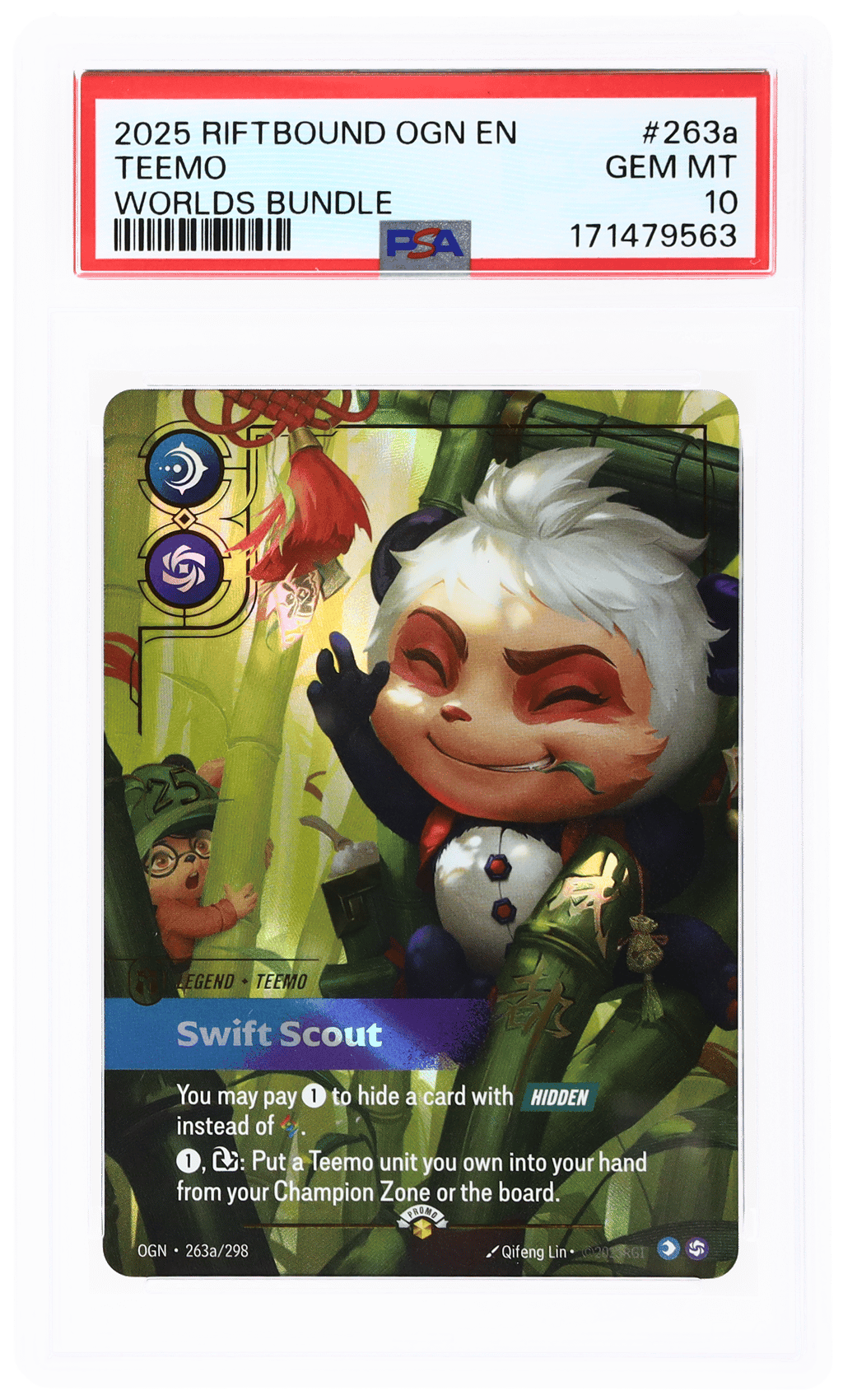 2025 Riftbound League of Legends Origin Worlds Bundle Teemo #263a PSA 10