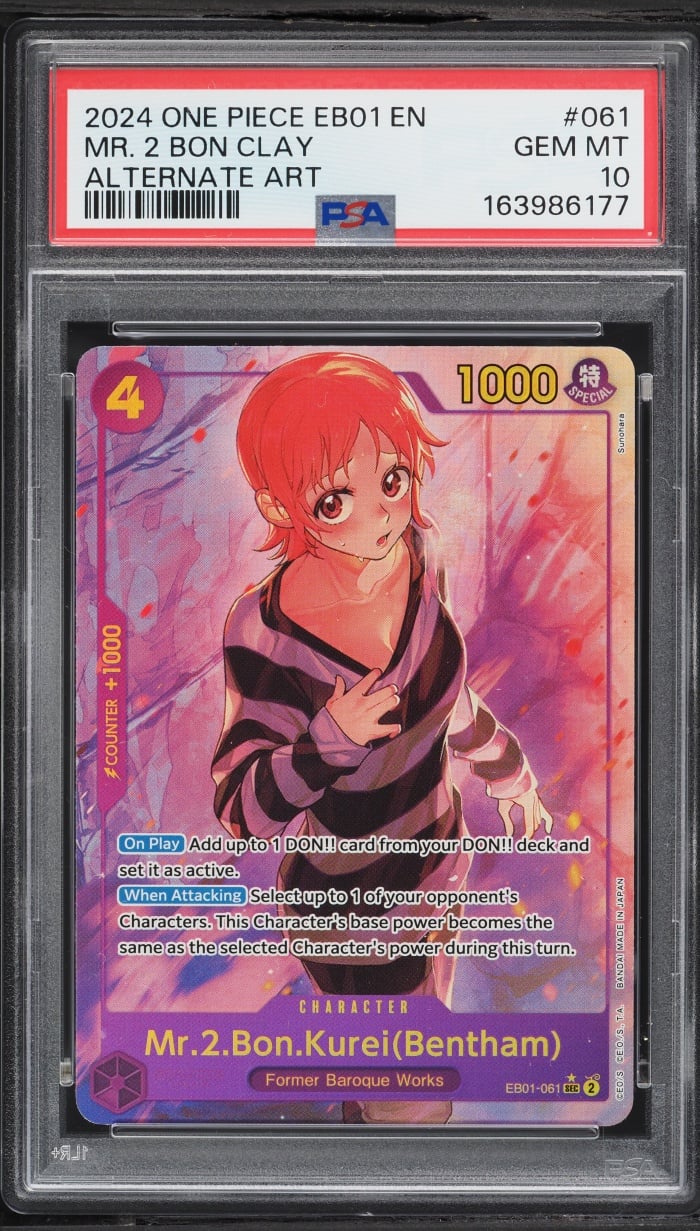 2024 One Piece Memorial Collection SEC Alt Art Mr. 2 Bon Clay #EB01-061 PSA 10 GEM MINT