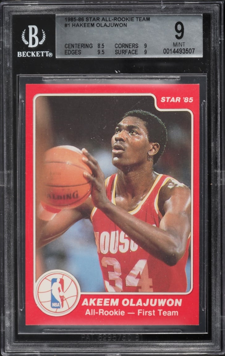 1985 Star All-Rookie Team Hakeem Olajuwon ROOKIE #1 BGS 9 MINT