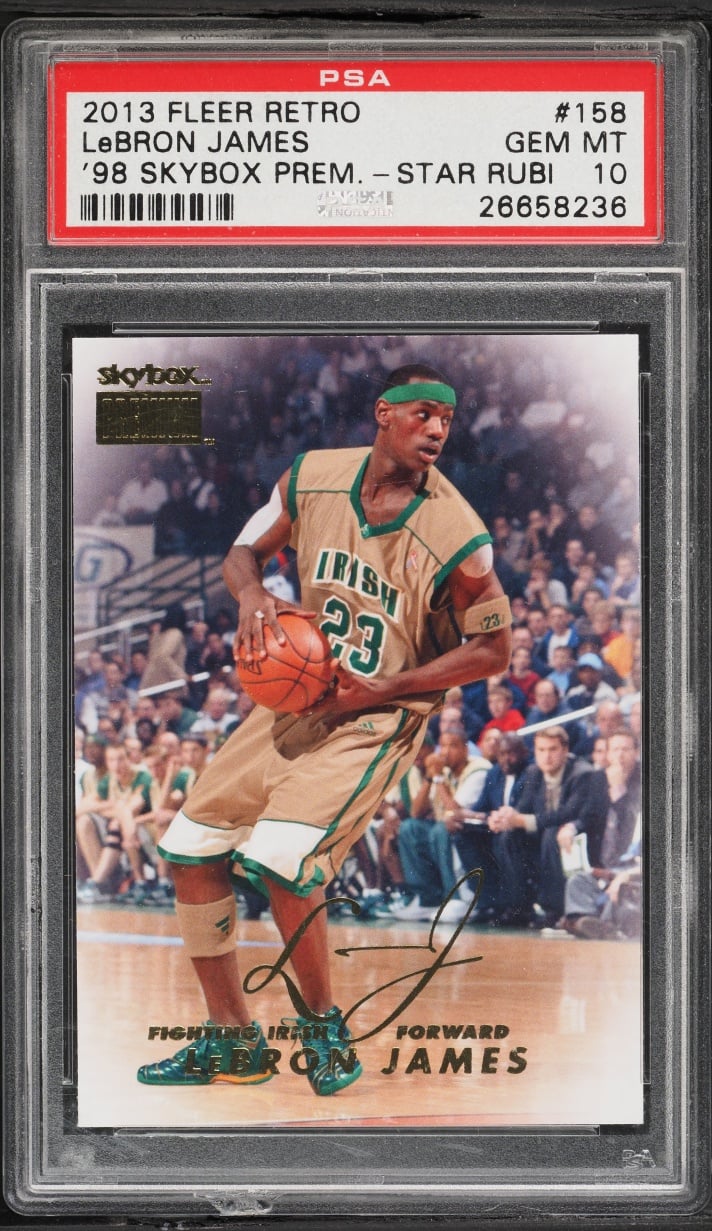 2013 Fleer Retro '98 Skybox Premium Star Rubies LeBron James /50 #158 PSA 10 GEM MINT