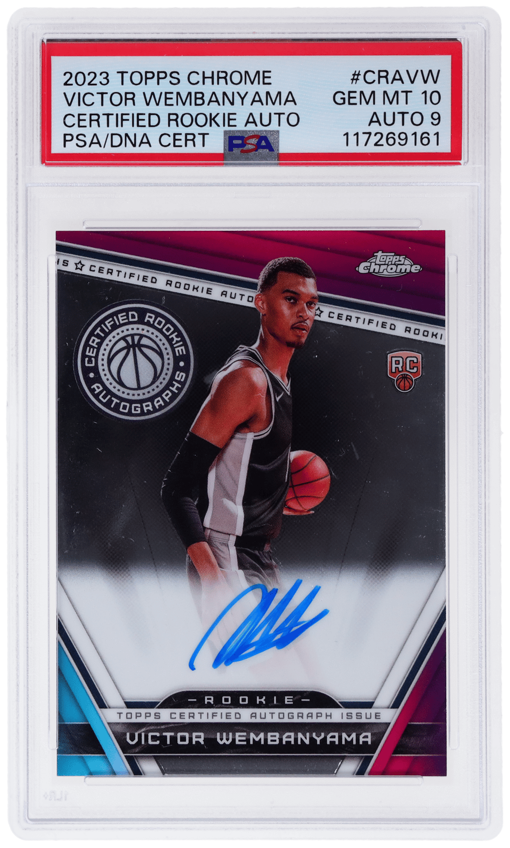 2023 Topps Chrome Certified Rookie Autograph Victor Wembanyama #CRA-VW PSA 10