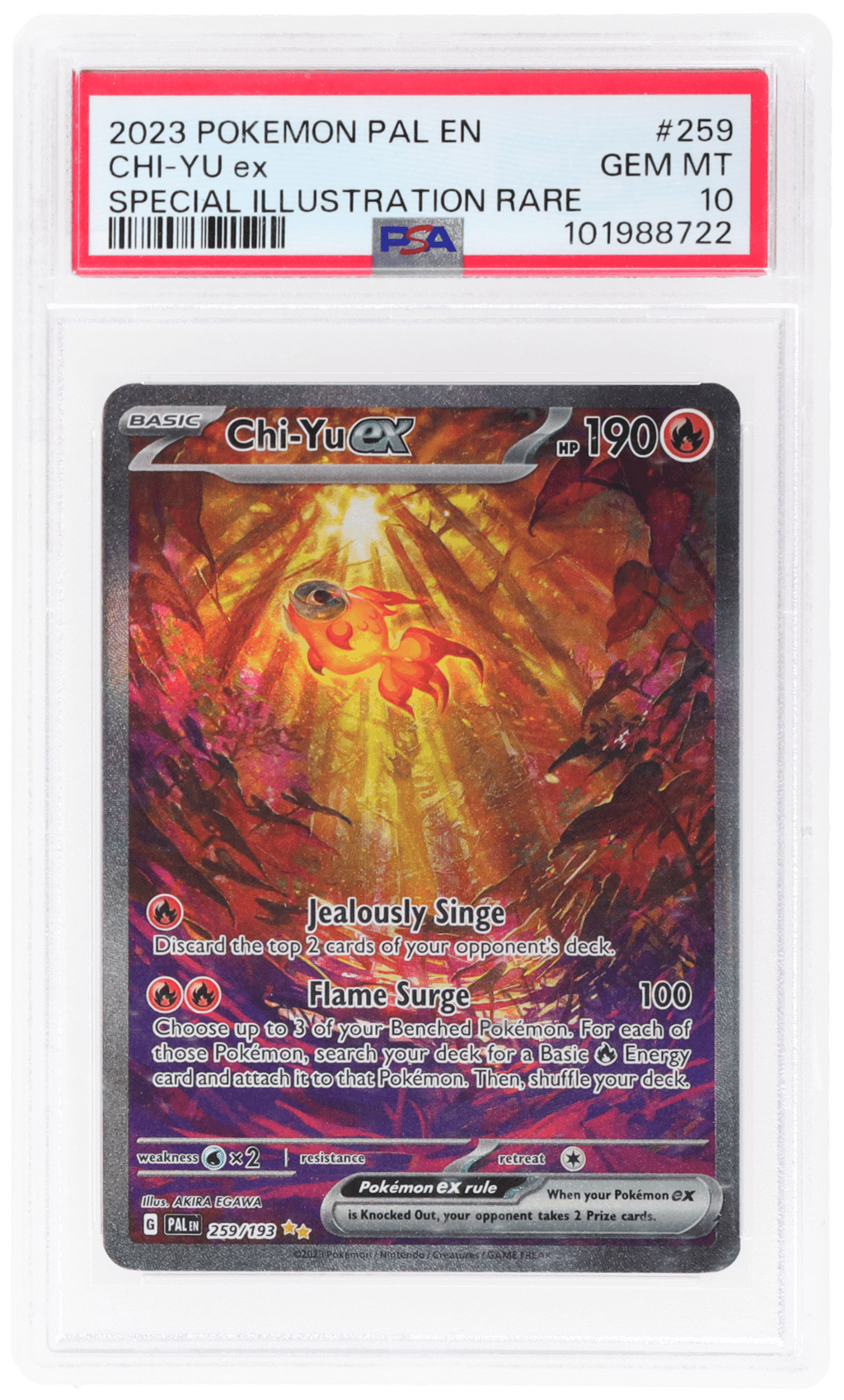 2023 Pokemon Scarlet and Violet Paldea Evolved Special Illustration Rare Chi Yu Ex #259 PSA 10