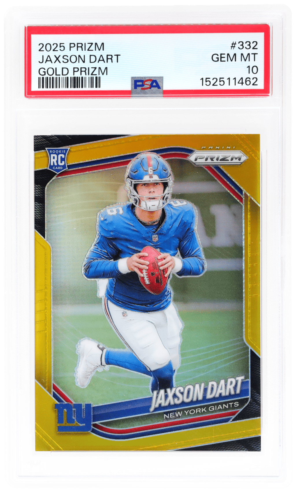 2025 Panini Prizm Gold Prizm Jaxson Dart #332 4/10 PSA 10