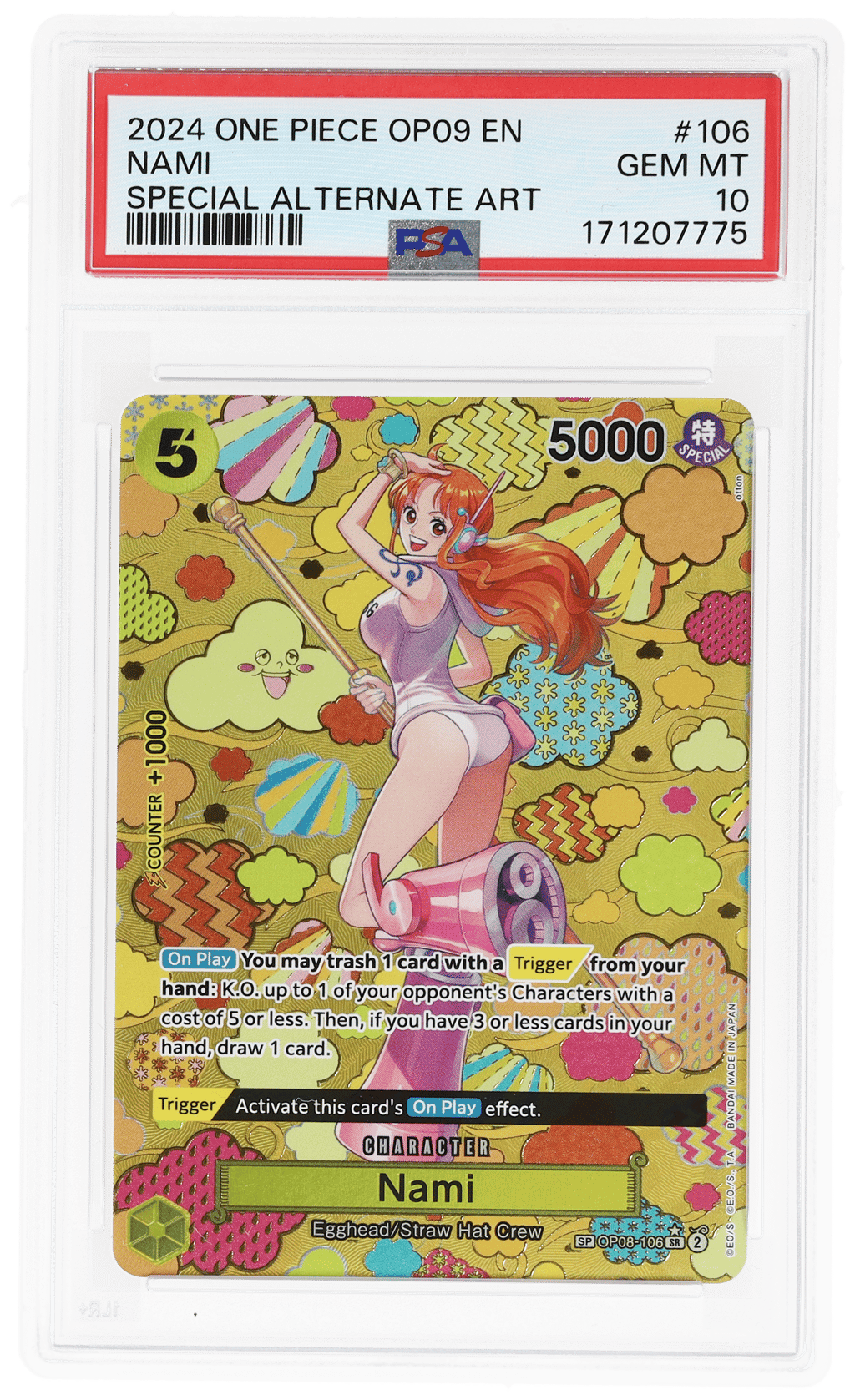 2024 One Piece Emperors In the New World Special Alternate Art Nami #OP08106 PSA 10