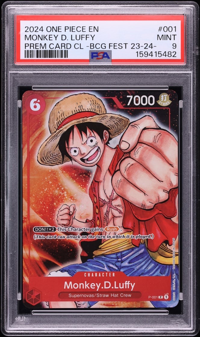 2024 One Piece Promo Premium Coll. Bandai Card Games Fest Monkey D. Luffy #P-001 PSA 9 MINT
