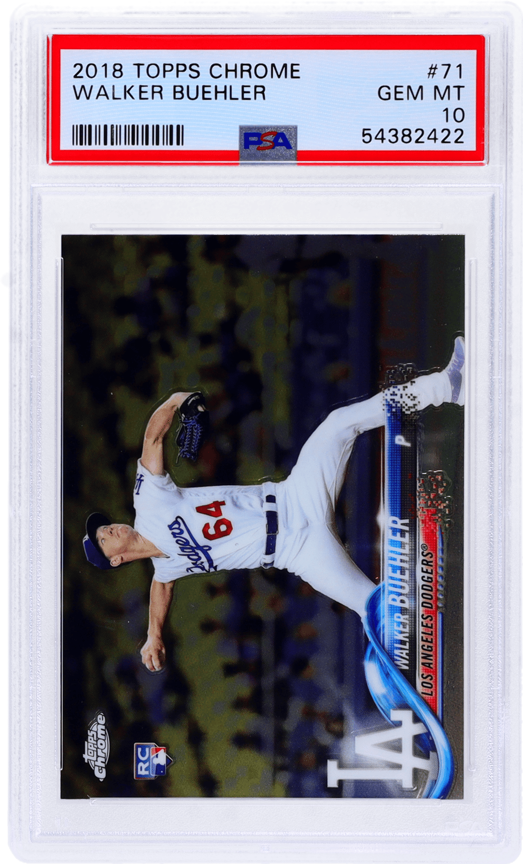2018 Topps Chrome Walker Buehler #71 PSA 10