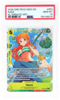 2026 One Piece Heroines Alternate Art Nami #EB03053, PSA 10