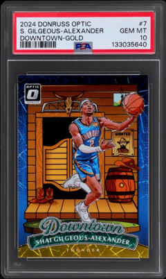 2024 Donruss Optic Downtown Gold Shai Gilgeous-Alexander #7 7/10, PSA 10