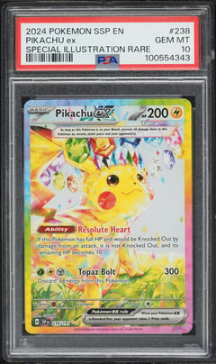 2024 Pokemon Scarlet & Violet Surging Sparks SIR Pikachu EX #238, PSA 10 GEM MINT