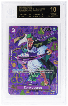 2024 One Piece Emperors In the New World Special Alternate Art Zoro Juurou #OP05-067, BGS Black Label