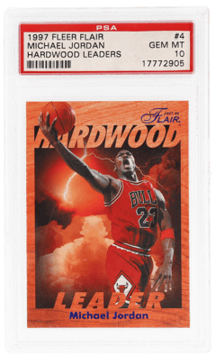 1997 Fleer Flair Hardwood Leaders Michael Jordan #4, PSA 10
