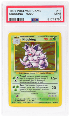 1999 Pokemon Game Holo Nidoking #11, PSA 9