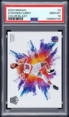2024 Panini Mosaic Color Blast Stephen Curry #9, PSA 10