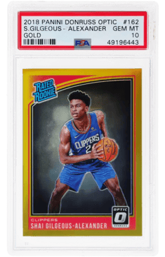 2018 Donruss Optic Rated Rookie Gold Shai Gilgeous-Alexander #162, PSA 10