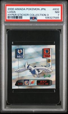 2000 AMADA POKEMON JPN HYPER STICKER COLL 3 #632 LUGIA, PSA 7