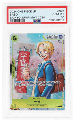 2024 One Piece Promo Japanese Saikyo Jump May '24 Sabo #P-073, PSA 10