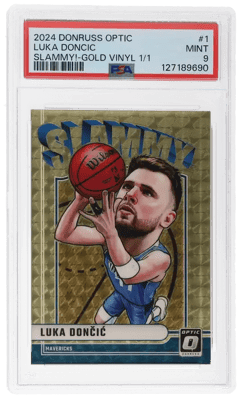 2024 Donruss Optic Slammy Gold Vinyl 1/1 Luka Doncic #1, PSA 9