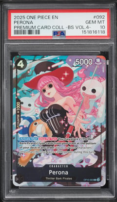 2025 One Piece Premium Best Selection Vol 4 Alt Art Perona #OP10-092, PSA 10