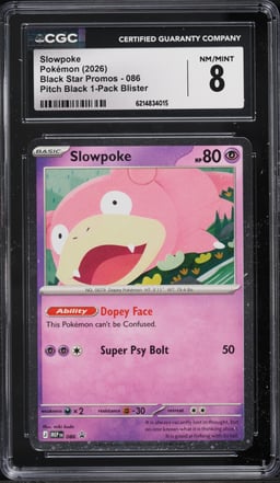 2026 Pokemon Mega Evolution Promo Pitch Black Slowpoke #86 CGC 8 NM-MT