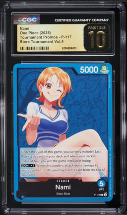 2025 One Piece Tournament Promo Store Volume 4 Leader Nami #P-117 CGC 10 PRISTINE