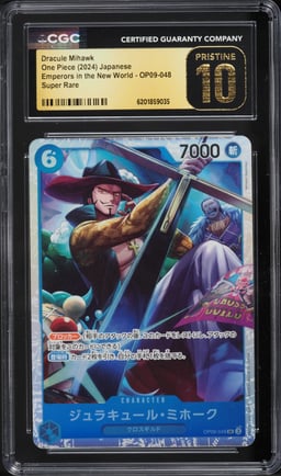 2024 One Piece Japanese Emperors In the New World Super Rare Dracule Mihawk CGC 10 PRISTINE