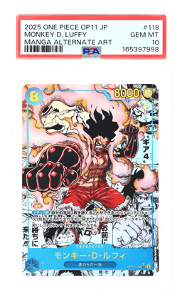 2025 One Piece A Fist of Divine Speed Japanese Manga Alternate Art Monkey D. Luffy #OP11118 PSA 10