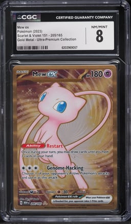 2023 Pokemon Scarlet & Violet 151 Ultra Premium Metal Gold Rare Mew ex #205 CGC 8 NM-MT