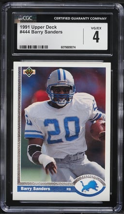 1991 Upper Deck Football Barry Sanders #444 CGC 4 VGEX