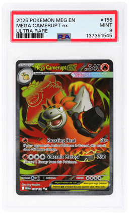 2025 Pokemon Mega Evolution Ultra Rare Mega Camerupt Ex #156 PSA 9