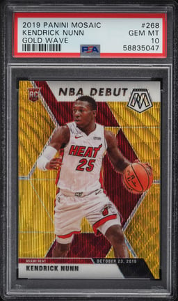 2019 Panini Mosaic Gold Wave Kendrick Nunn ROOKIE #268 PSA 10 GEM MINT
