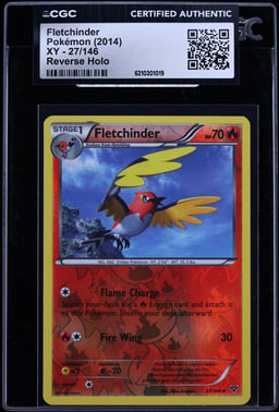 2014 Pokemon XY Reverse Holo Fletchinder #27 CGC AUTH