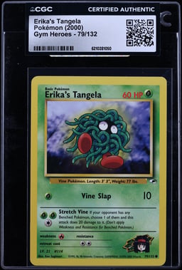 2000 Pokemon Gym Heroes Erika's Tangela #79 CGC AUTH