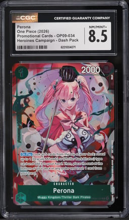 2026 One Piece Promo Heroines Campaign Dash Pack Alt Art Perona #OP09 CGC 8.5 NM-MT+