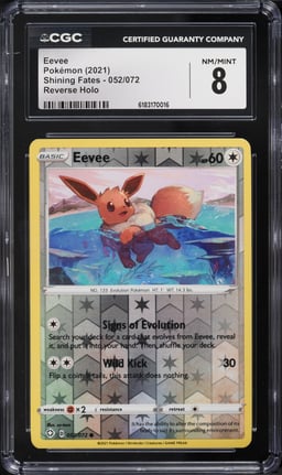 2021 Pokemon Sword & Shield Shining Fates Reverse Holo Eevee #52 CGC 8 NM-MT