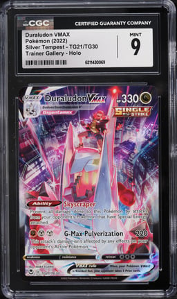 2022 Pokemon Sword & Shield Silver Tempest CHR Duraludon VMAX #TG21 CGC 9 MINT