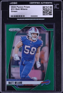 2024 Panini Prizm Green Matt Milano #33 CGC AUTH
