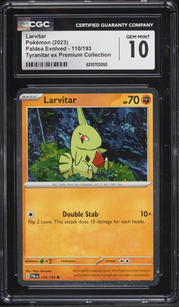 2023 Pokemon SV Paldea Evolved Tyranitar Ex Premium Collection Larvitar #110 CGC 10 GEM MINT
