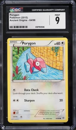 2015 Pokemon XY Ancient Origins Porygon #64 CGC 9 MINT