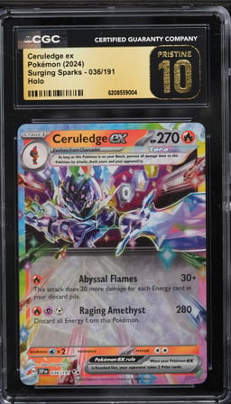 2024 Pokemon Scarlet & Violet Surging Sparks Holo Ceruledge Ex #36 CGC 10 PRISTINE