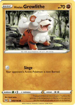 2022 Hisuian Growlithe #83 Lost Origin