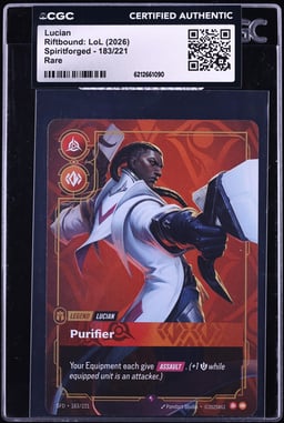 2026 Riftbound League Of Legends LoL Spiritforged Lucian #183 CGC AUTH