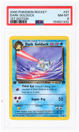 2000 Pokemon Team Rocket 1st Edition Dark Golduck #37 PSA 8