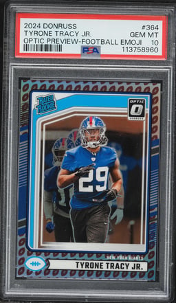 2024 Donruss Optic Preview Football Emoji Tyrone Tracy Jr. ROOKIE #364 PSA 10 GEM MINT