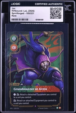 2026 Riftbound League Of Legends LoL Spiritforged Jax #193 CGC AUTH