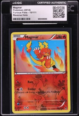 2014 Pokemon Furious Fists Reverse Holo Magmar #10 CGC AUTH