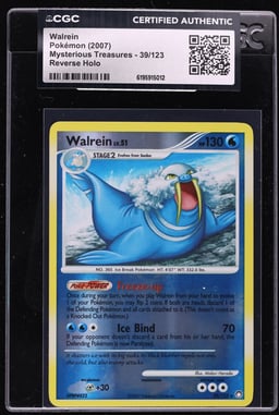 2007 Pokemon Diamond & Pearl Mysterious Treasures Reverse Holo Walrein #39 CGC AUTH
