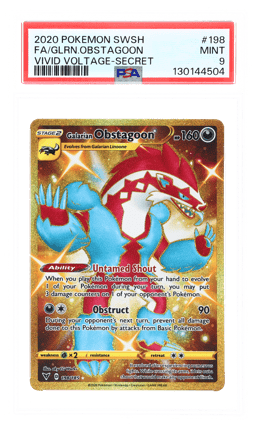 2020 Pokemon Sword and Shield Vivid Voltage Secret Rare Galarian Obstagoon #198 PSA 9